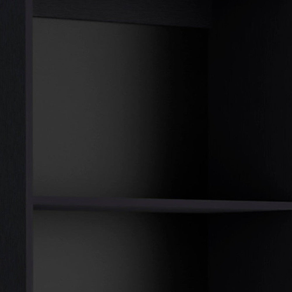 71" Black Five Tier Bookcase with Two doors Image 11