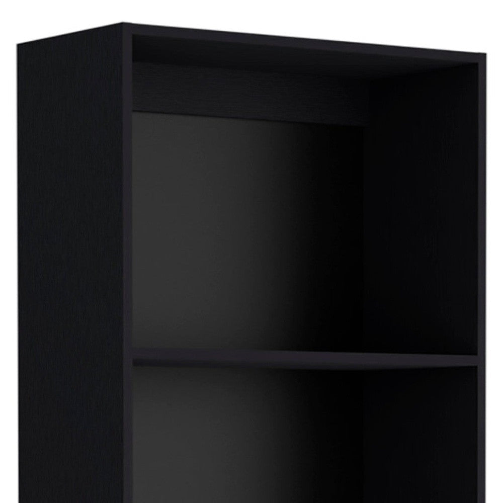 71" Black Five Tier Bookcase with Two doors Image 12