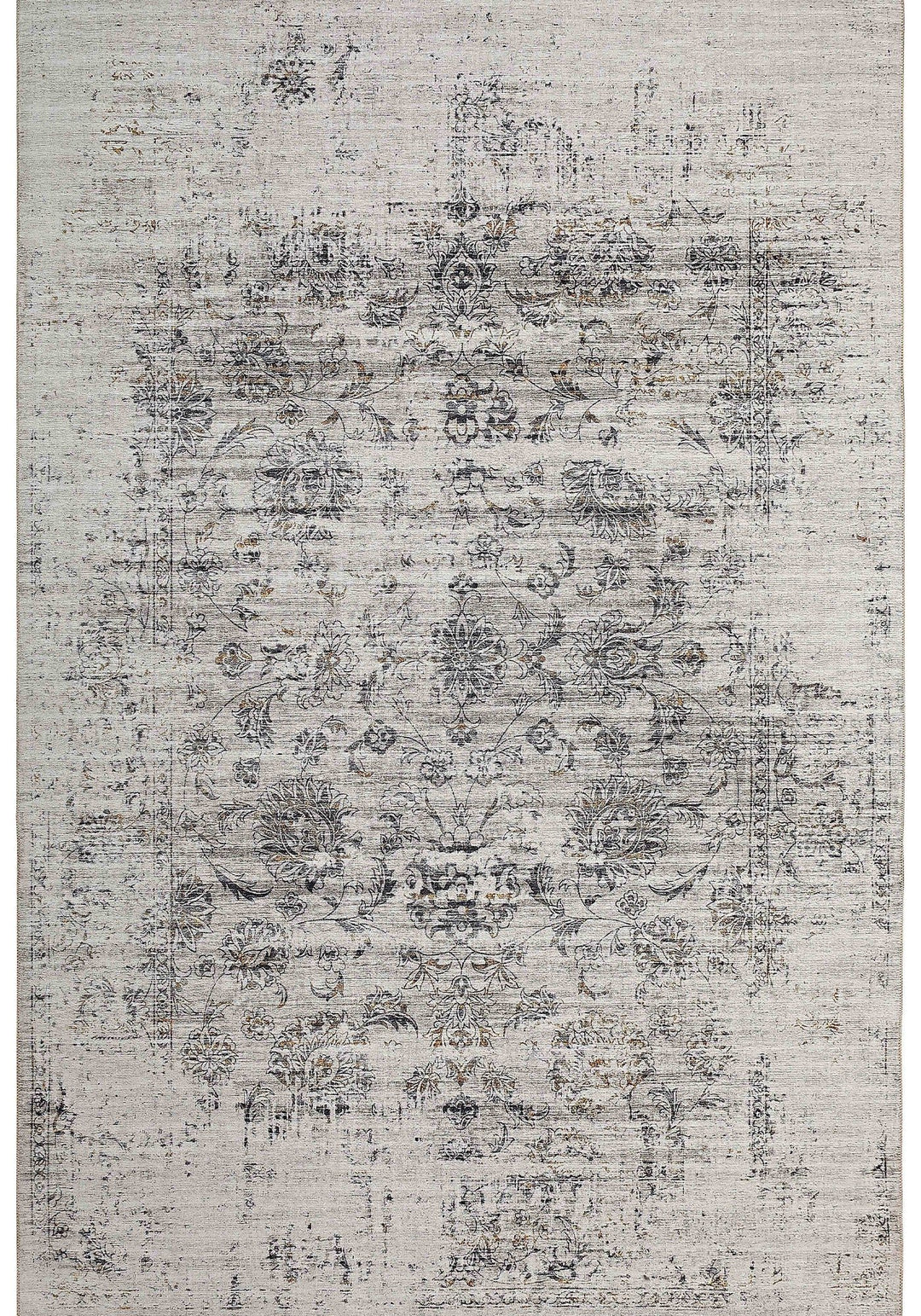 8 X 10 Beige Oriental Power Loom Distressed Area Rug Image 4