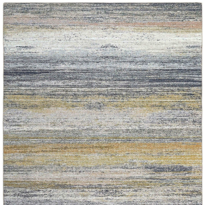 8 X 10 Gold Abstract Stain Resistant Area Rug Image 10