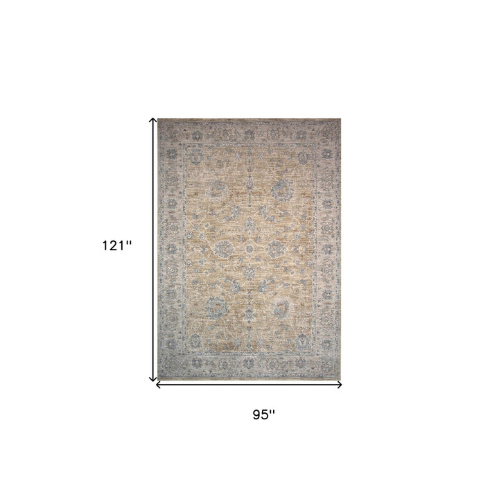 8 X 10 Gold Southwestern Power Loom Stain Resistant Area Rug Image 9