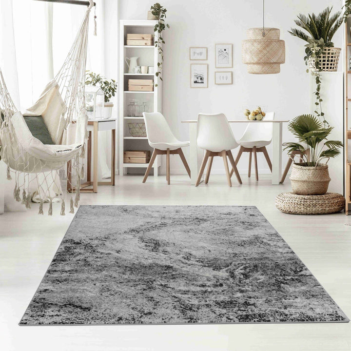 8 X 11 Grey Abstract Area Rug Image 3