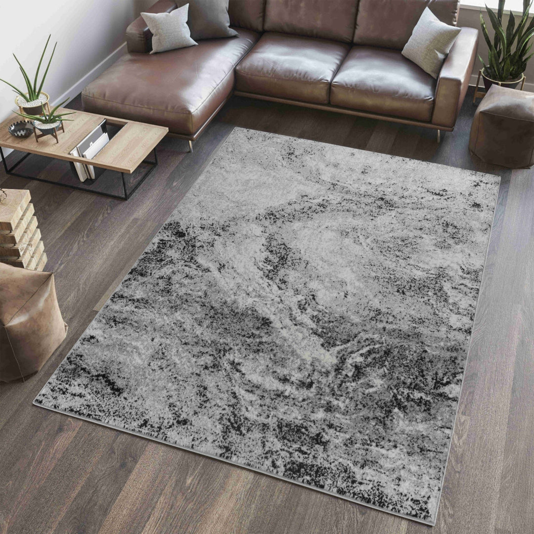 8 X 11 Grey Abstract Area Rug Image 6