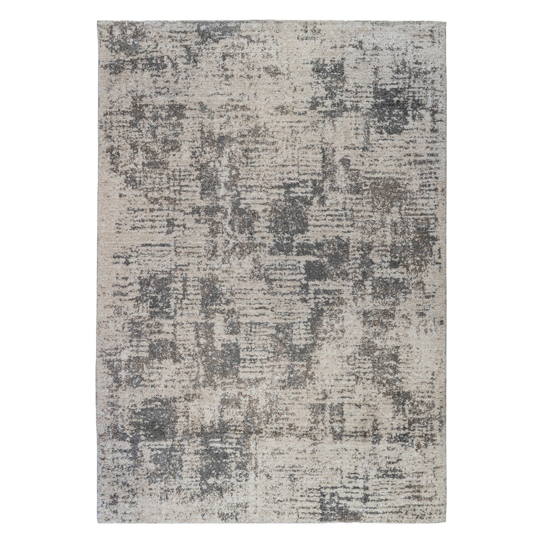 9 x 12 Gray and Beige Abstract Power Loom Area Rug Image 1