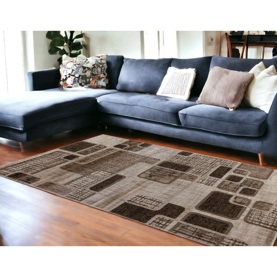 8 X 11 Brown Geometric Area Rug Image 8