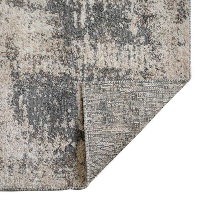 9 x 12 Gray and Beige Abstract Power Loom Area Rug Image 8