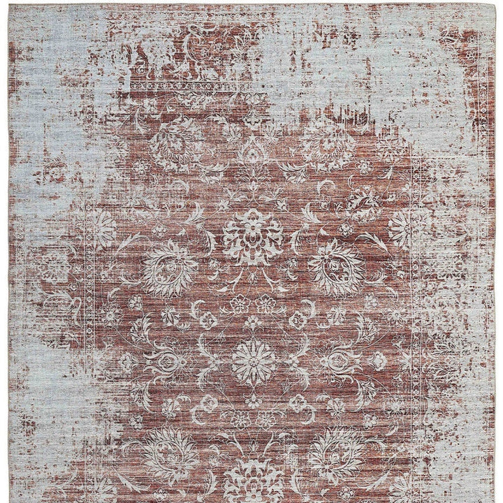 8 X 10 Rust Oriental Distressed Stain Resistant Area Rug Image 8