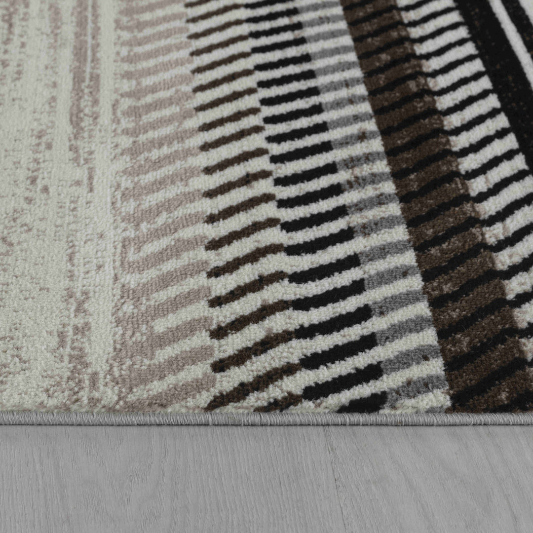 8 X 11 Beige Striped Area Rug Image 4