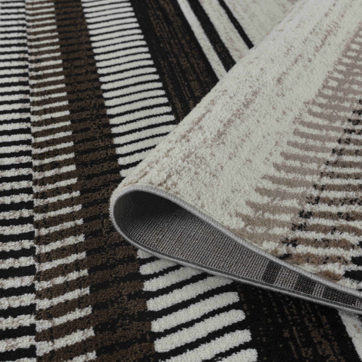 8 X 11 Beige Striped Area Rug Image 5