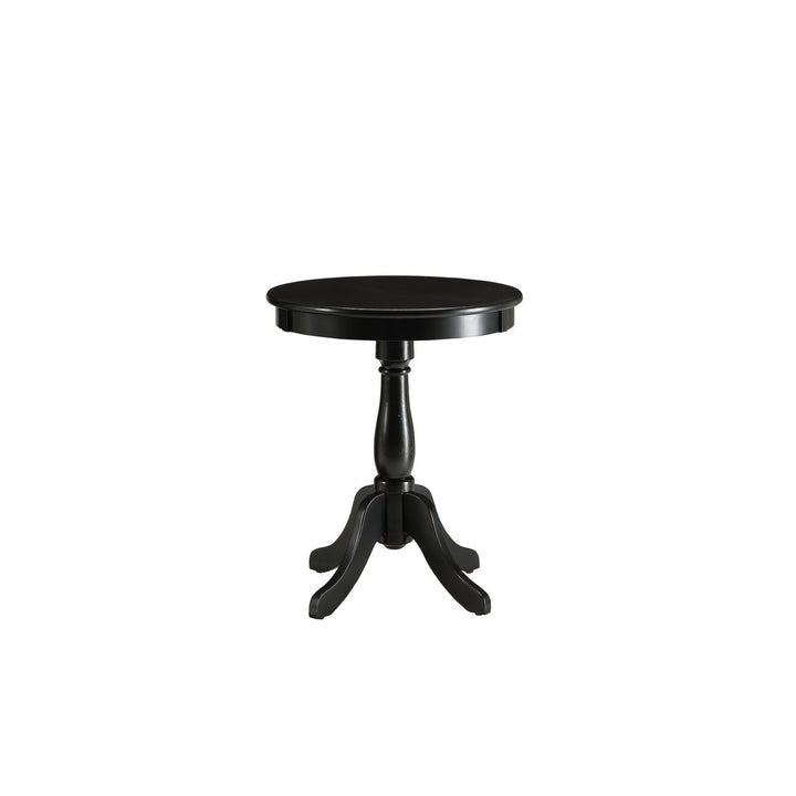 Cottage White Wood Pedestal Side Or End Table Image 9