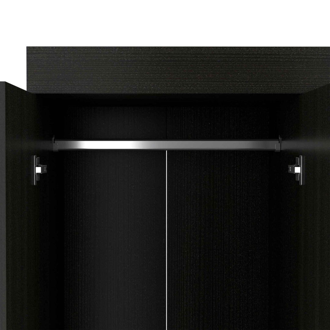 Black Tall Four Door Closet Wardrobe Image 6