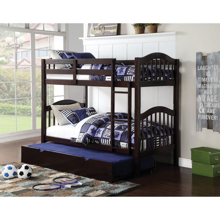 Dark Brown Twin Contemporary Bunk Bed Image 1