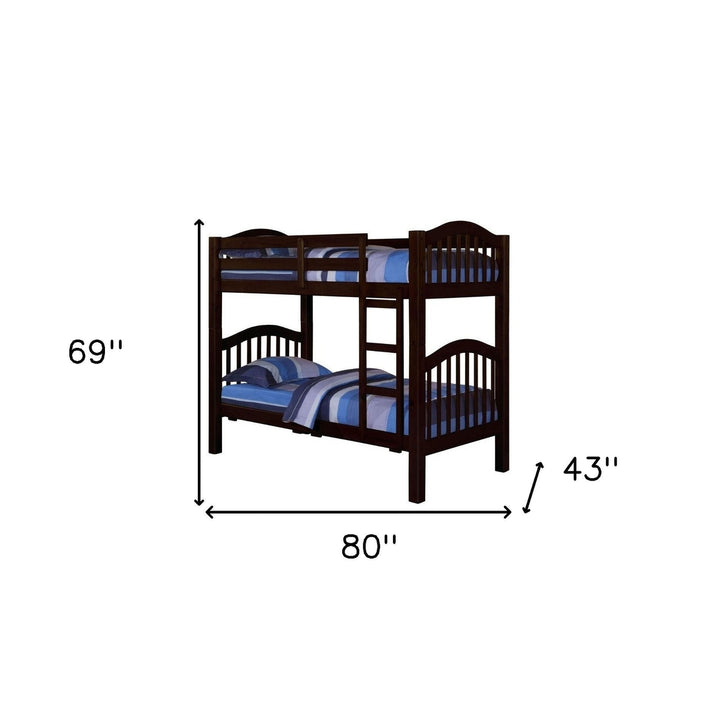 Dark Brown Twin Contemporary Bunk Bed Image 3