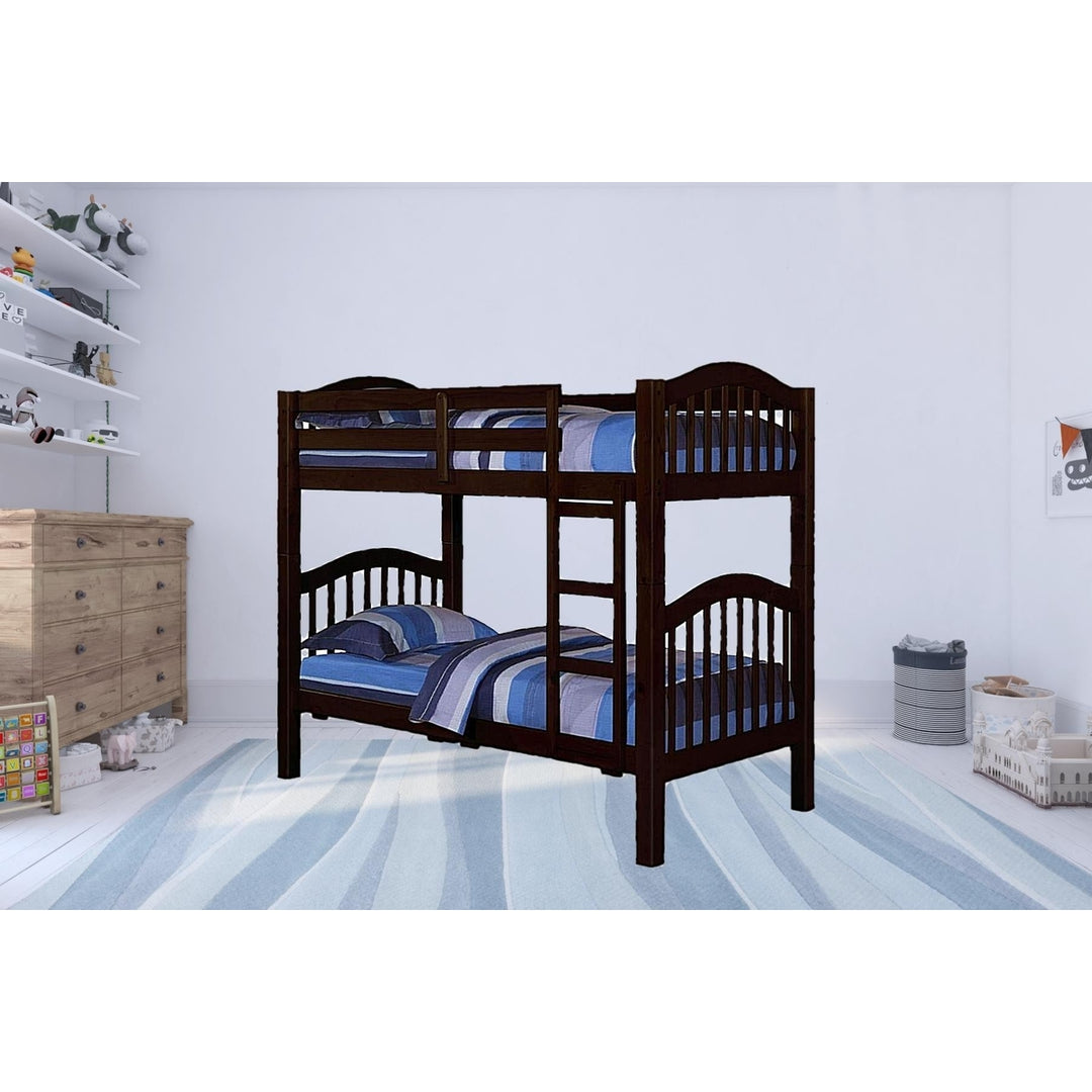 Dark Brown Twin Contemporary Bunk Bed Image 5