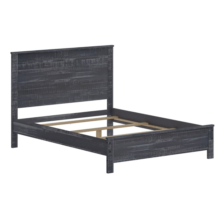 Grey Solid Wood Queen Bed Frame Image 3