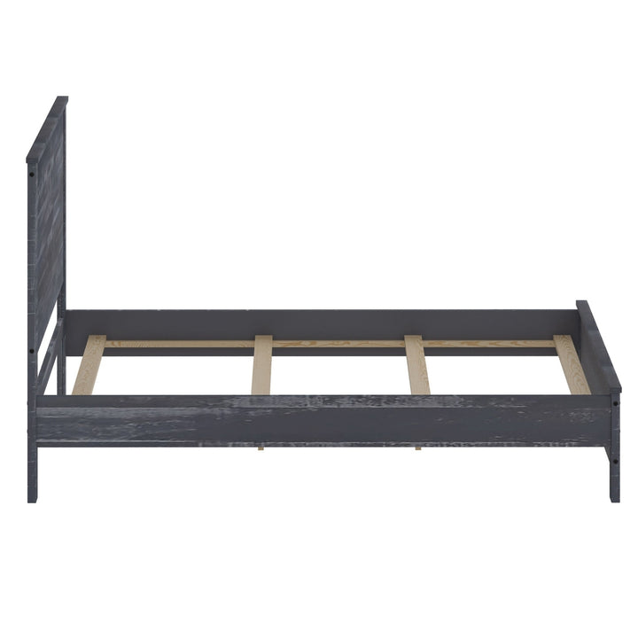 Grey Solid Wood Queen Bed Frame Image 4