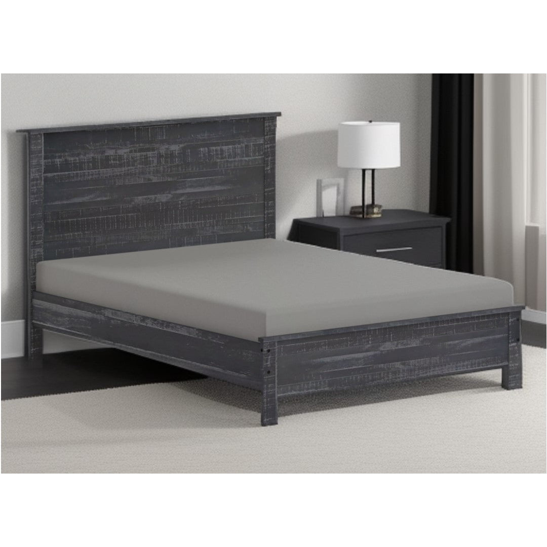 Grey Solid Wood Queen Bed Frame Image 8