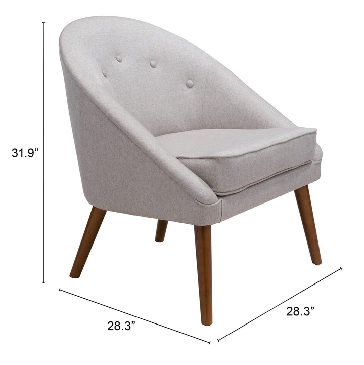 Light Gray Wooden Deep Chair Image 1