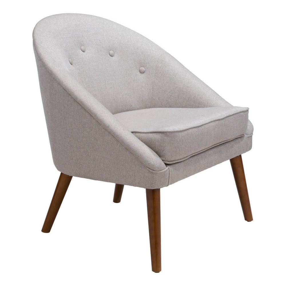 Light Gray Wooden Deep Chair Image 2