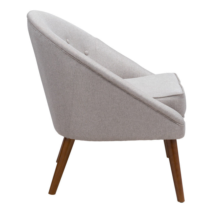 Light Gray Wooden Deep Chair Image 3