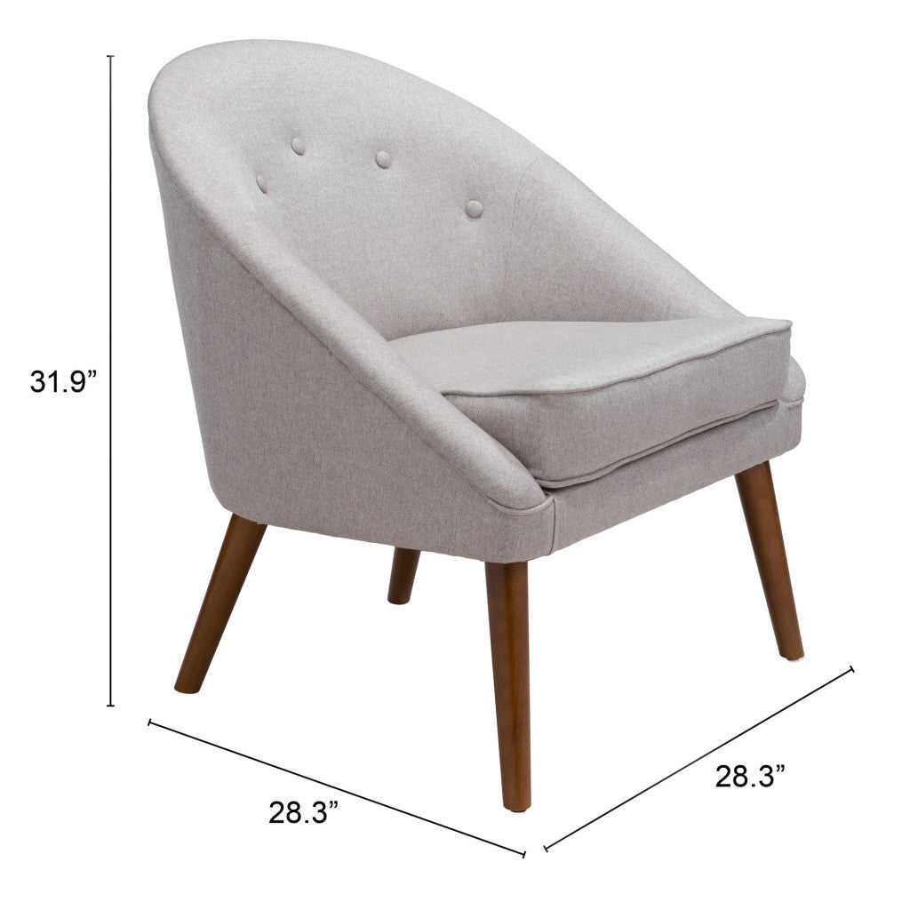 Light Gray Wooden Deep Chair Image 6