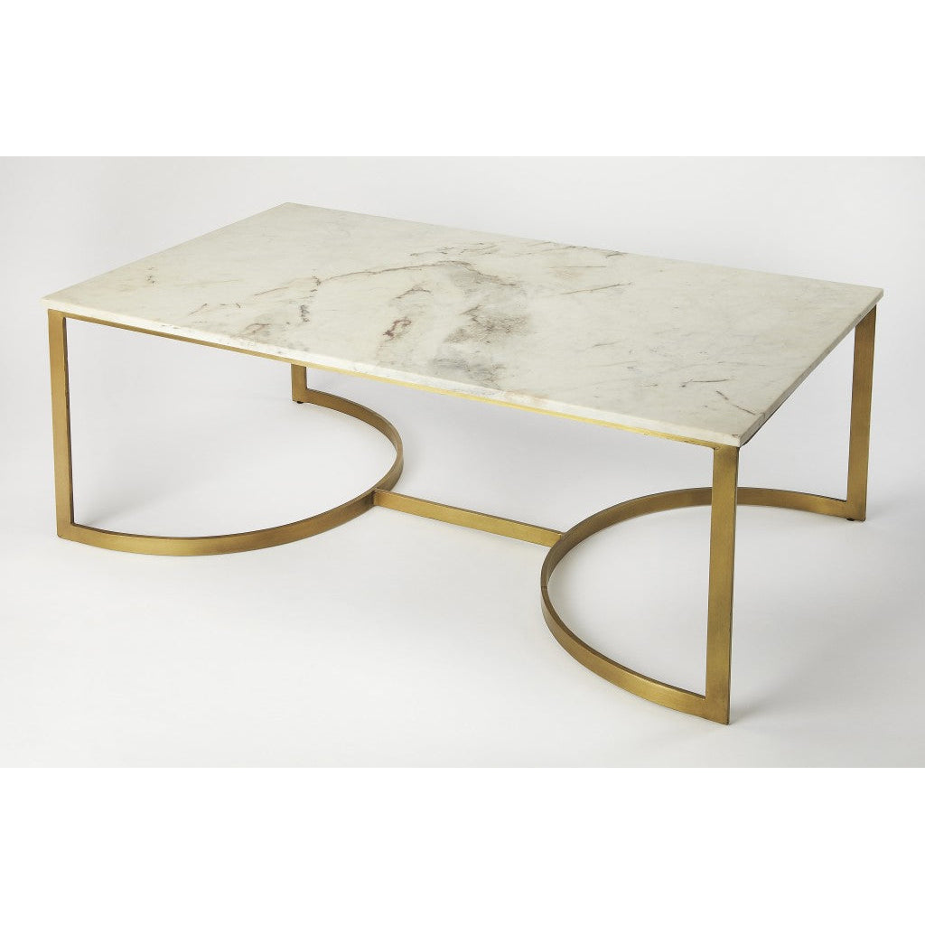 Metal And Marble Coffee Table Image 1