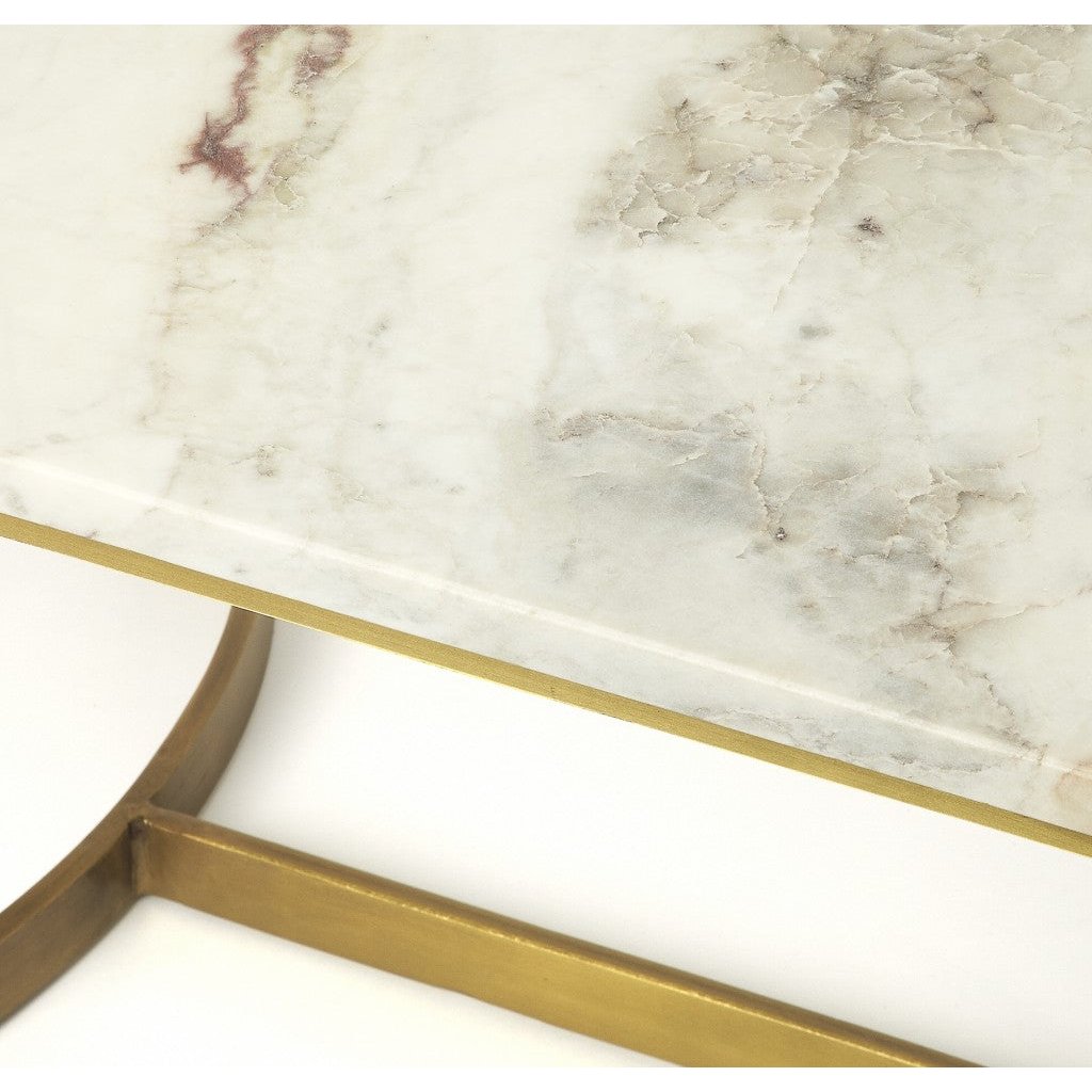 Metal And Marble Coffee Table Image 2