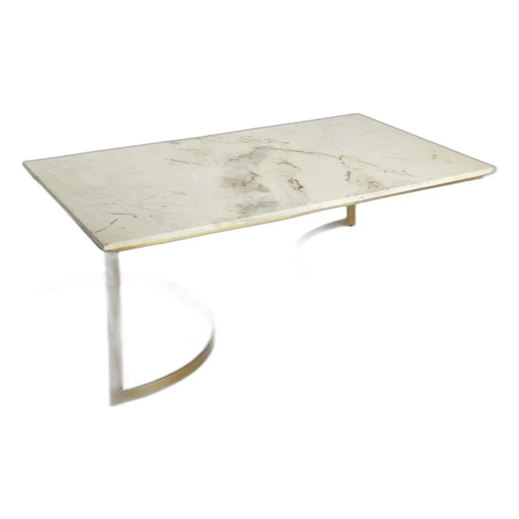 Metal And Marble Coffee Table Image 4