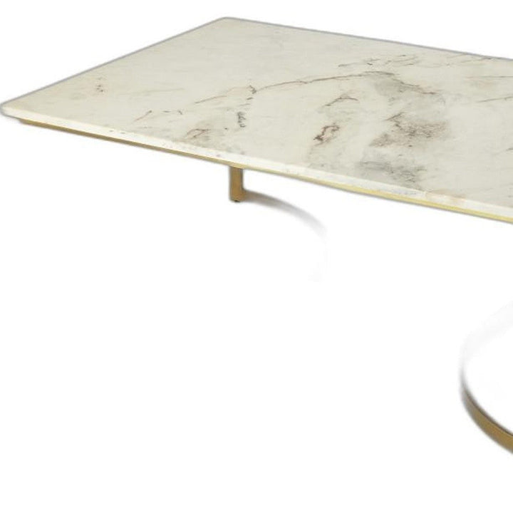 Metal And Marble Coffee Table Image 5