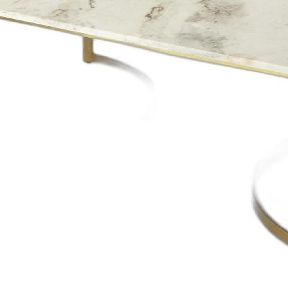 Metal And Marble Coffee Table Image 6