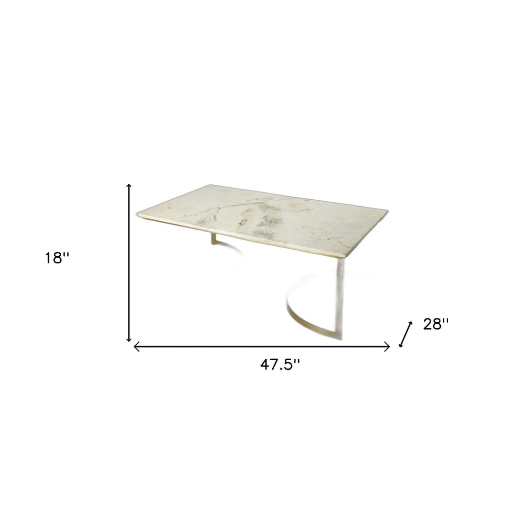 Metal And Marble Coffee Table Image 7