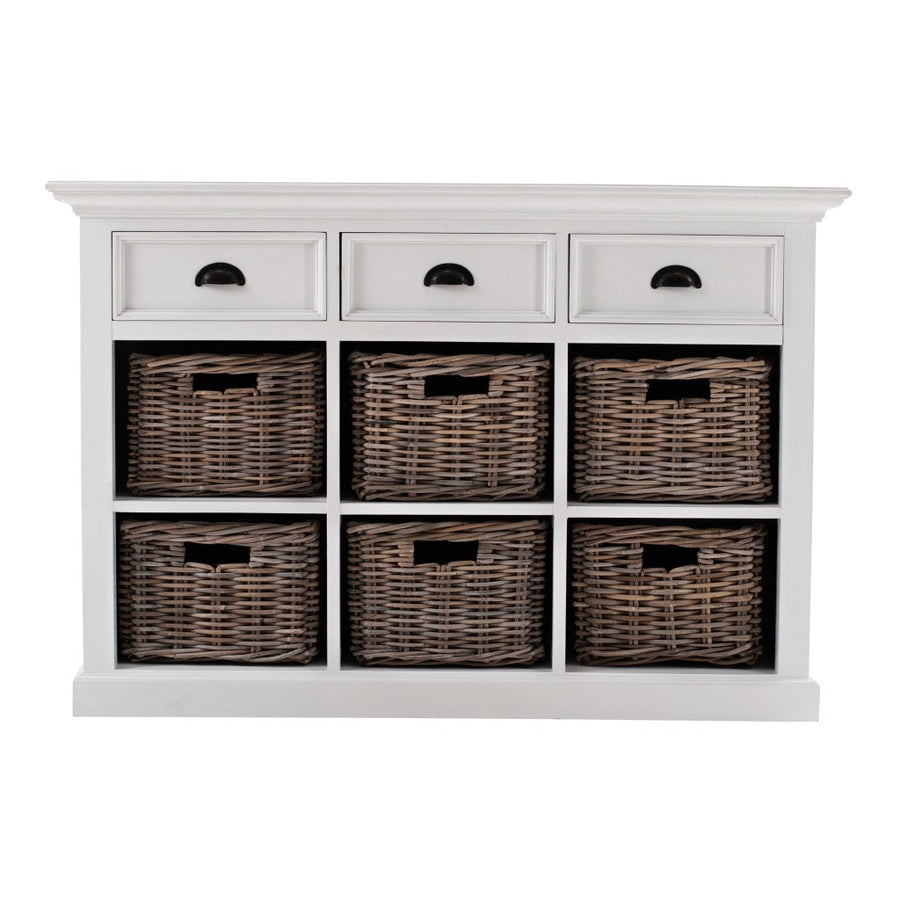 Modern Farmhouse Buffet Server With Basket Set Image 1