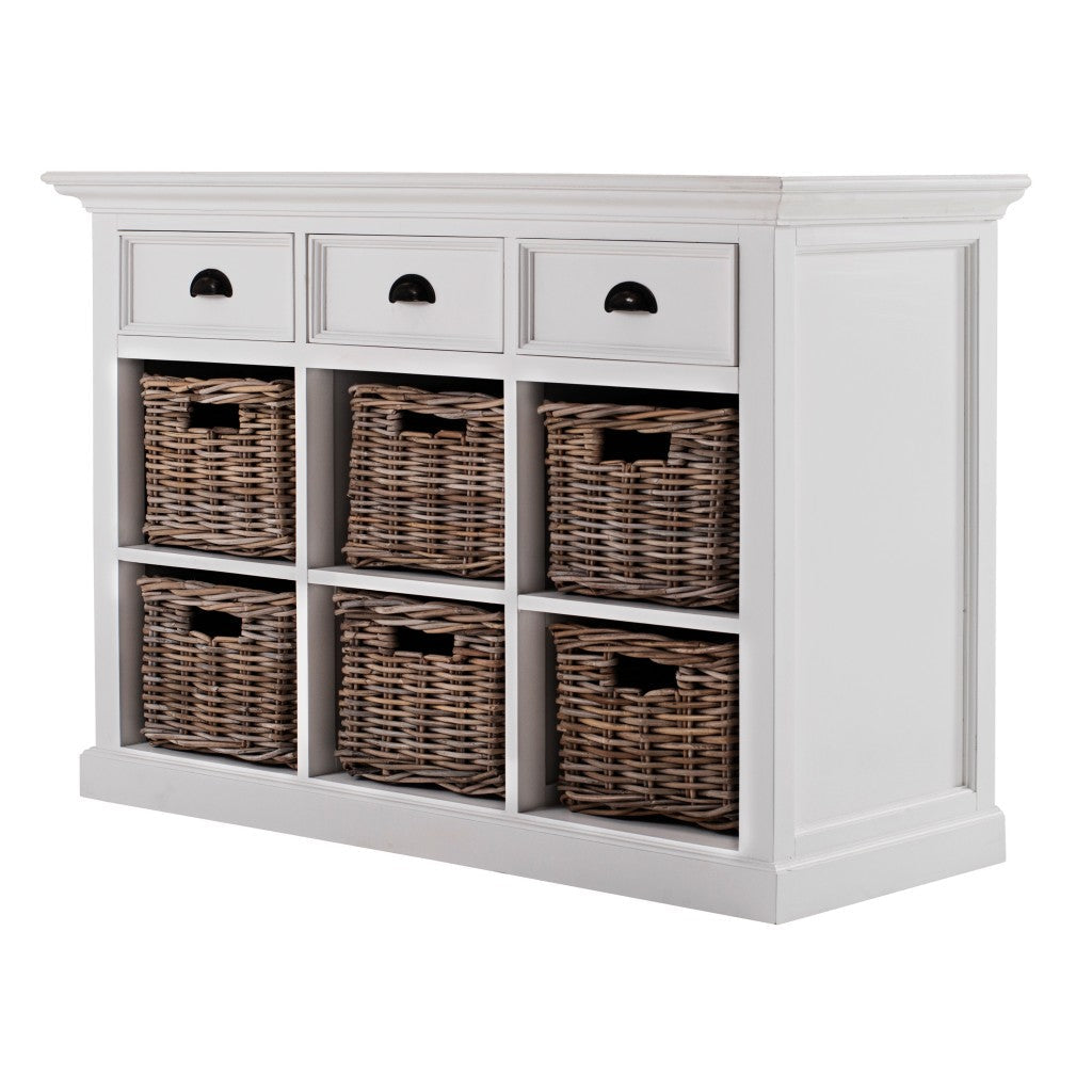 Modern Farmhouse Buffet Server With Basket Set Image 2