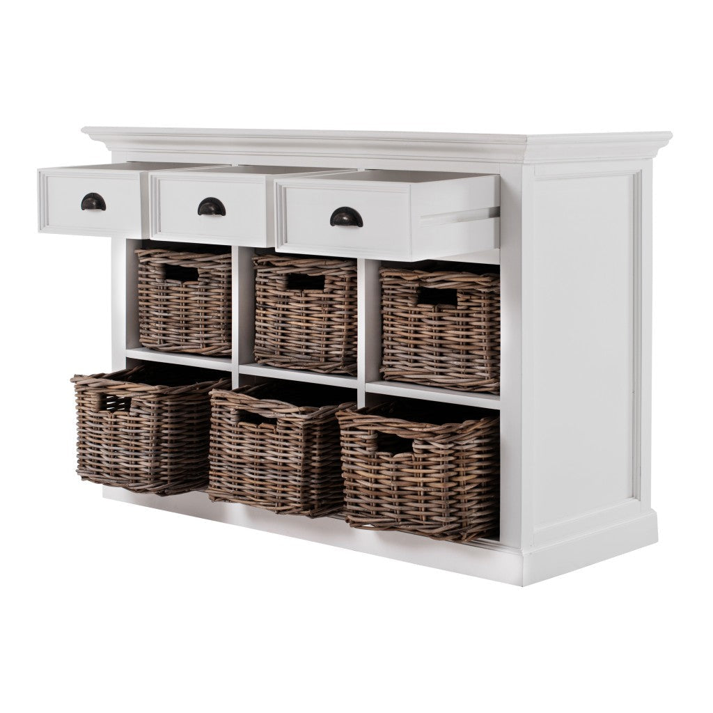 Modern Farmhouse Buffet Server With Basket Set Image 3