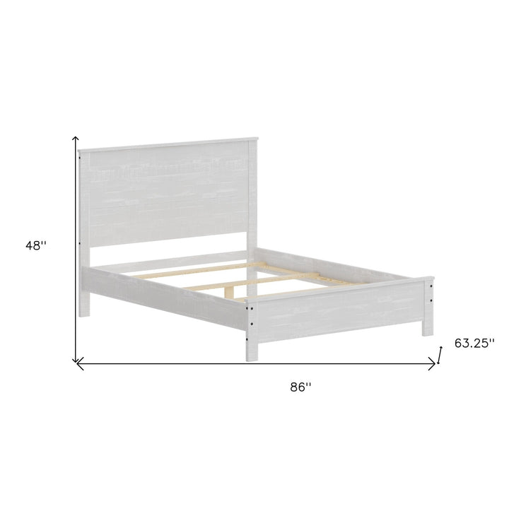 White Solid Wood Queen Bed Frame Image 7