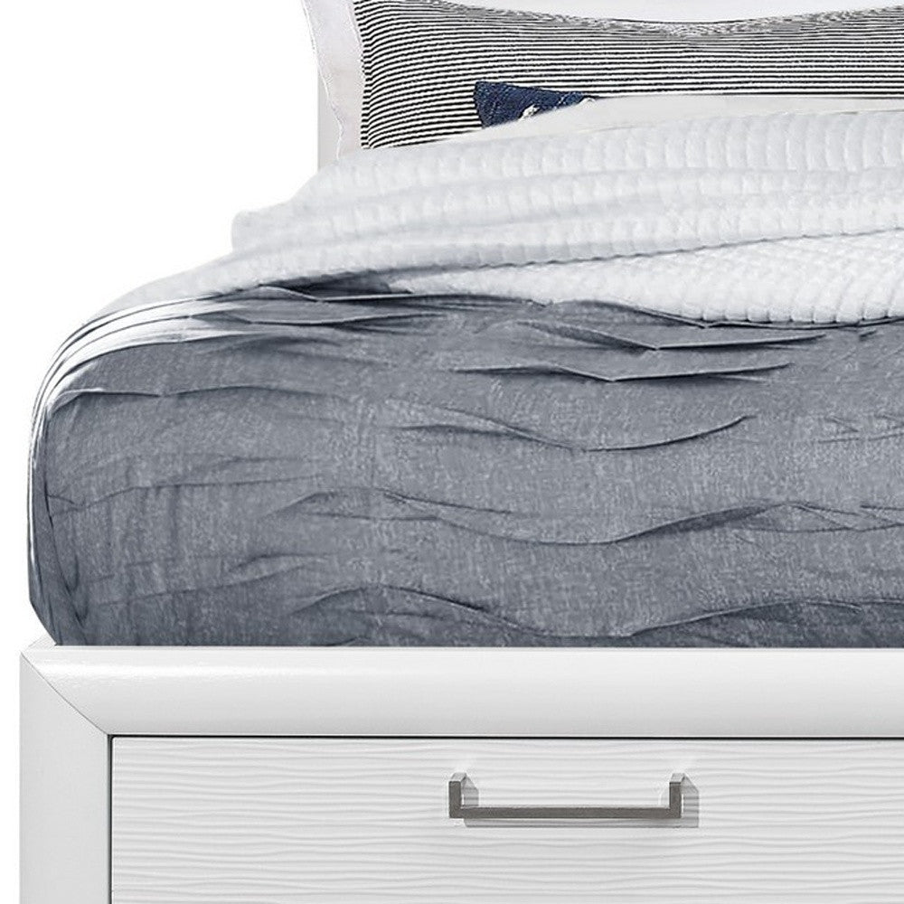 Solid Wood King White Eight Drawers Bed Image 8