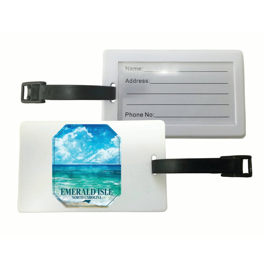 Emerald Isle North Carolina Serene Ocean Design Souvenir Luggage Tag Image 1