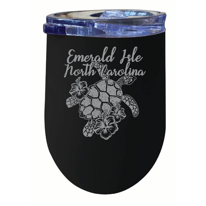 Emerald Isle North Carolina Souvenir 12 oz Engraved Insulated Wine Stainless Steel Tumbler Image 2