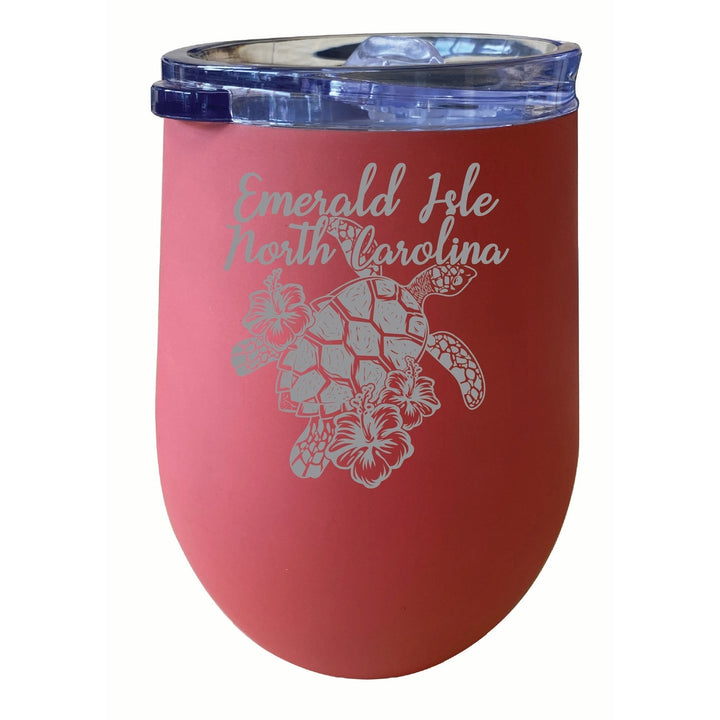 Emerald Isle North Carolina Souvenir 12 oz Engraved Insulated Wine Stainless Steel Tumbler Image 3