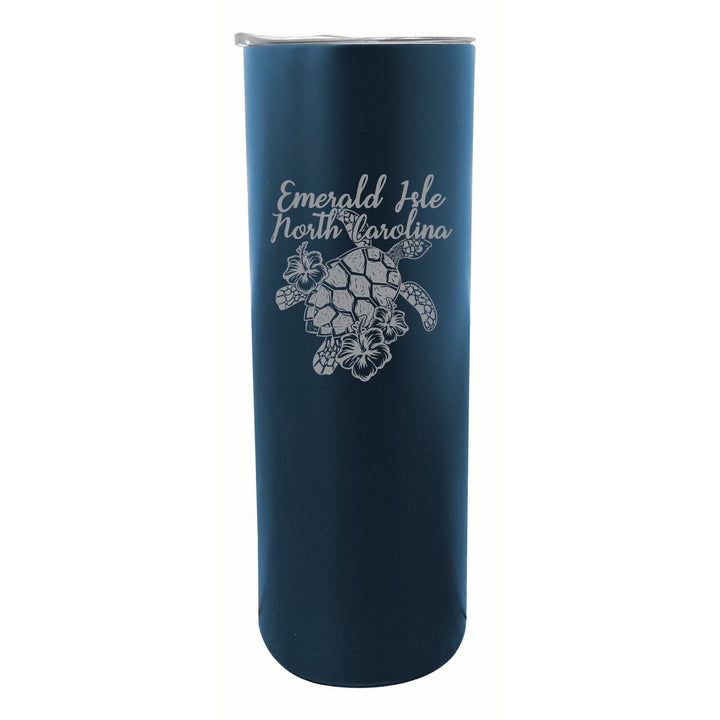 Emerald Isle North Carolina Souvenir 20 oz Engraved Insulated Stainless Steel Skinny Tumbler Image 1