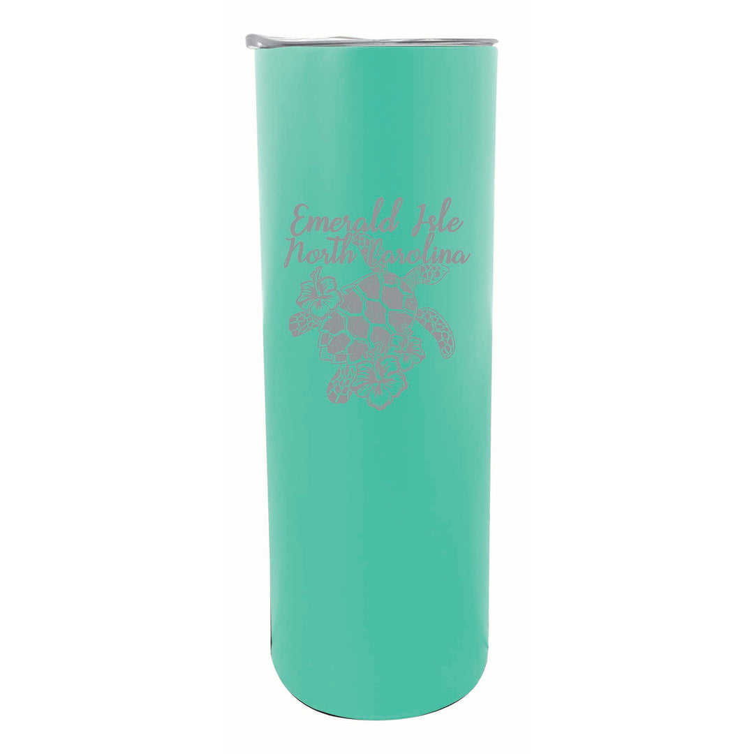 Emerald Isle North Carolina Souvenir 20 oz Engraved Insulated Stainless Steel Skinny Tumbler Image 5