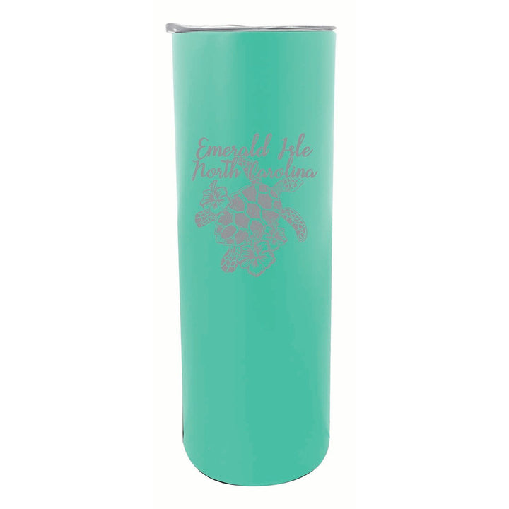 Emerald Isle North Carolina Souvenir 20 oz Engraved Insulated Stainless Steel Skinny Tumbler Image 1