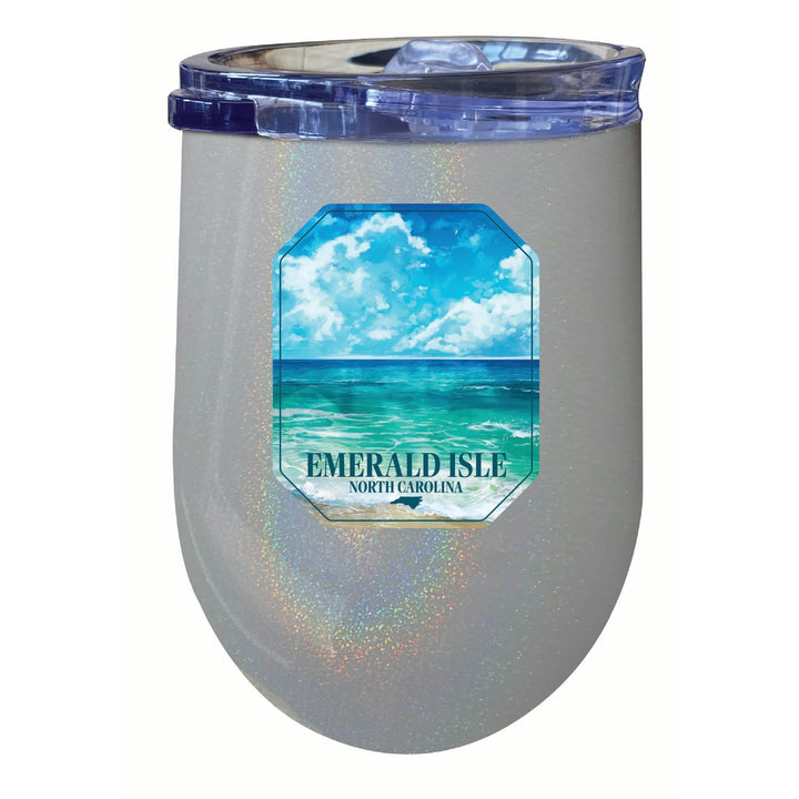 Emerald Isle North Carolina Serene Ocean Design Souvenir 12 oz Insulated Wine Stainless Steel Tumbler Image 5