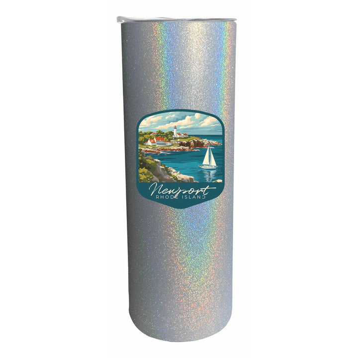 Newport Rhode Island Lighthouse on the Coast Design Souvenir 20 oz Insulated Stainless Steel Skinny Tumbler Image 3