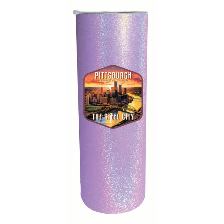 Pittsburgh Pennsylvania The Steel City Design Souvenir 20 oz Insulated Stainless Steel Skinny Tumbler Image 1