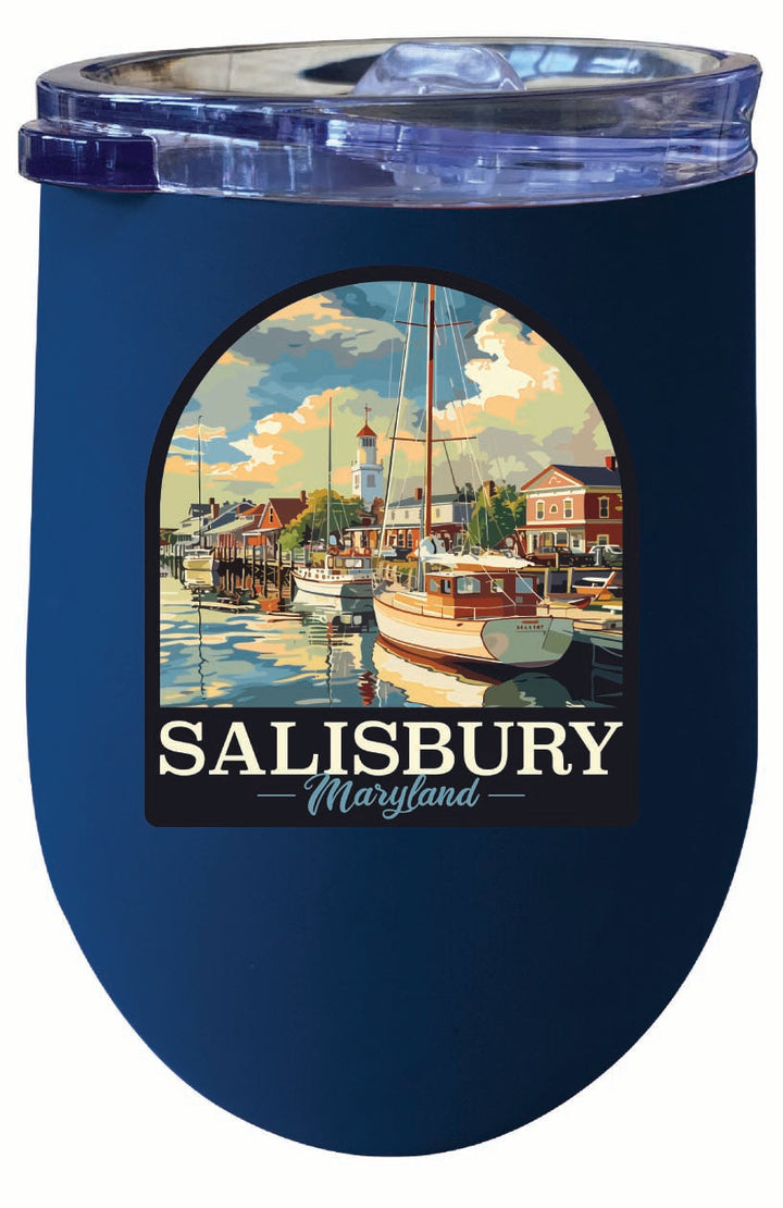 Salisbury Maryland Port of Salisbury Marina Design Souvenir 12 oz Insulated Wine Stainless Steel Tumbler Image 3