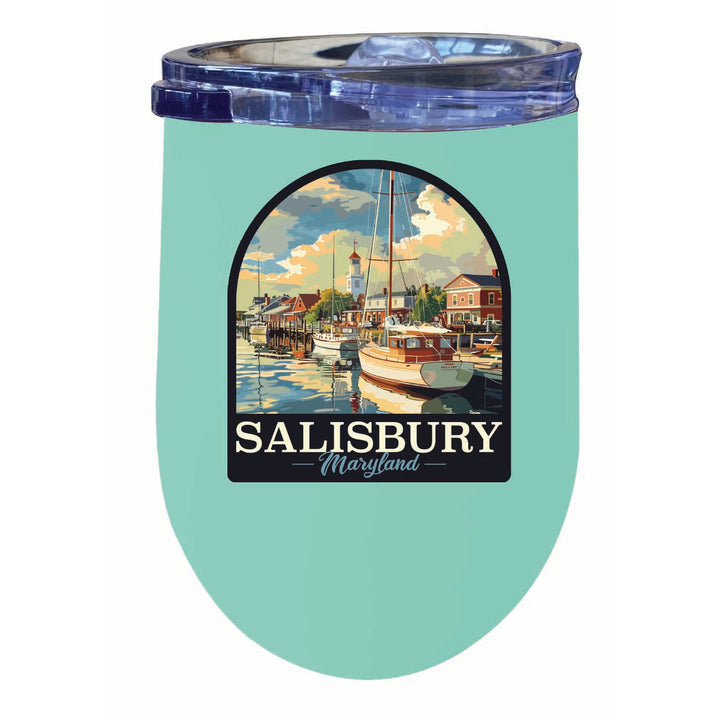 Salisbury Maryland Port of Salisbury Marina Design Souvenir 12 oz Insulated Wine Stainless Steel Tumbler Image 5