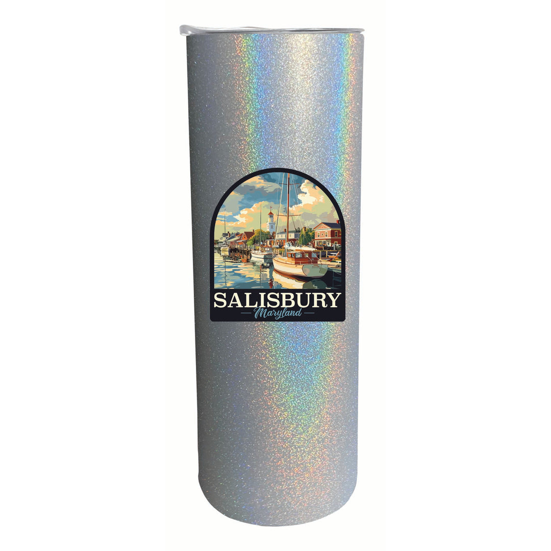 Salisbury Maryland Port of Salisbury Marina Design Souvenir 20 oz Insulated Stainless Steel Skinny Tumbler Image 3