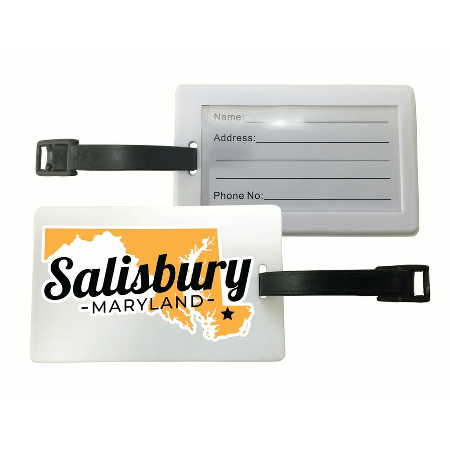 Salisbury Maryland State Shape Design Souvenir Luggage Tag Image 1