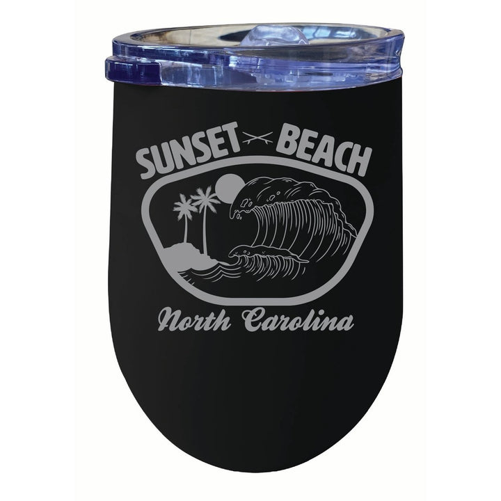 Sunset Beach North Carolina Souvenir 12 oz Engraved Insulated Wine Stainless Steel Tumbler Image 2